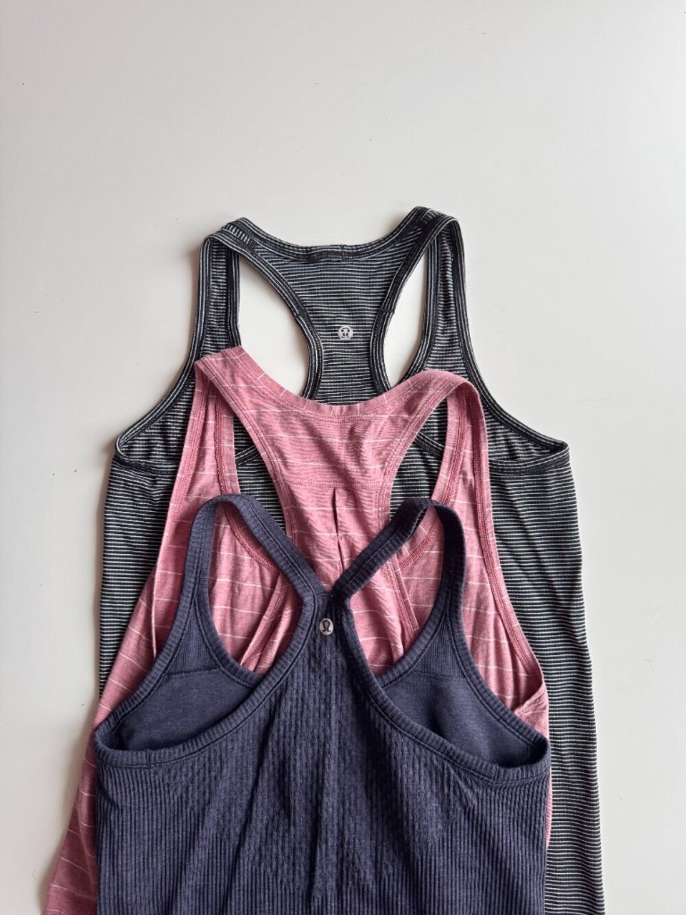 Lot of 3 Size 8 LULULEMON Racerback Tanks - Swiftly Tech, Love, Ebb To Street